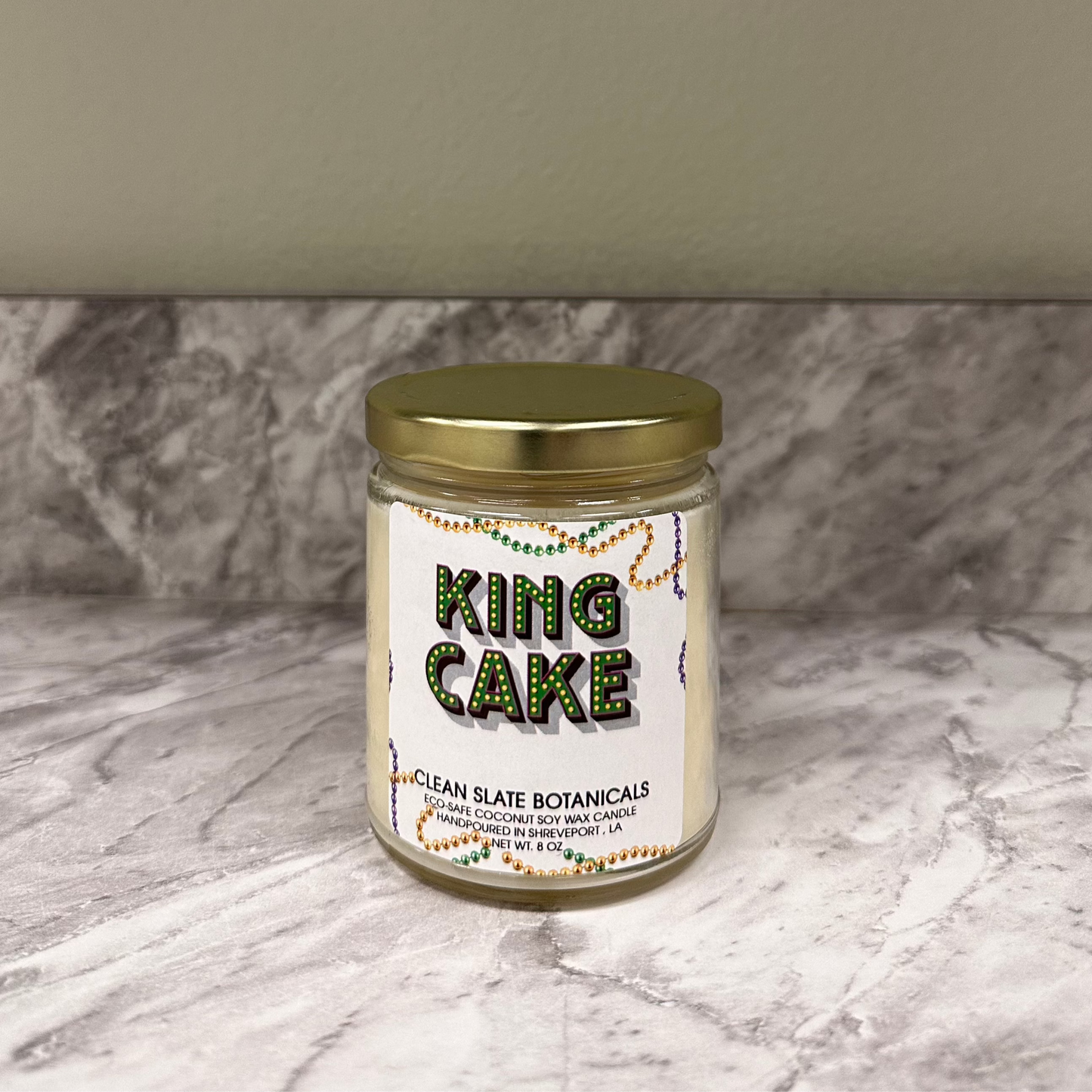 King Cake Candle (Classic Glass)